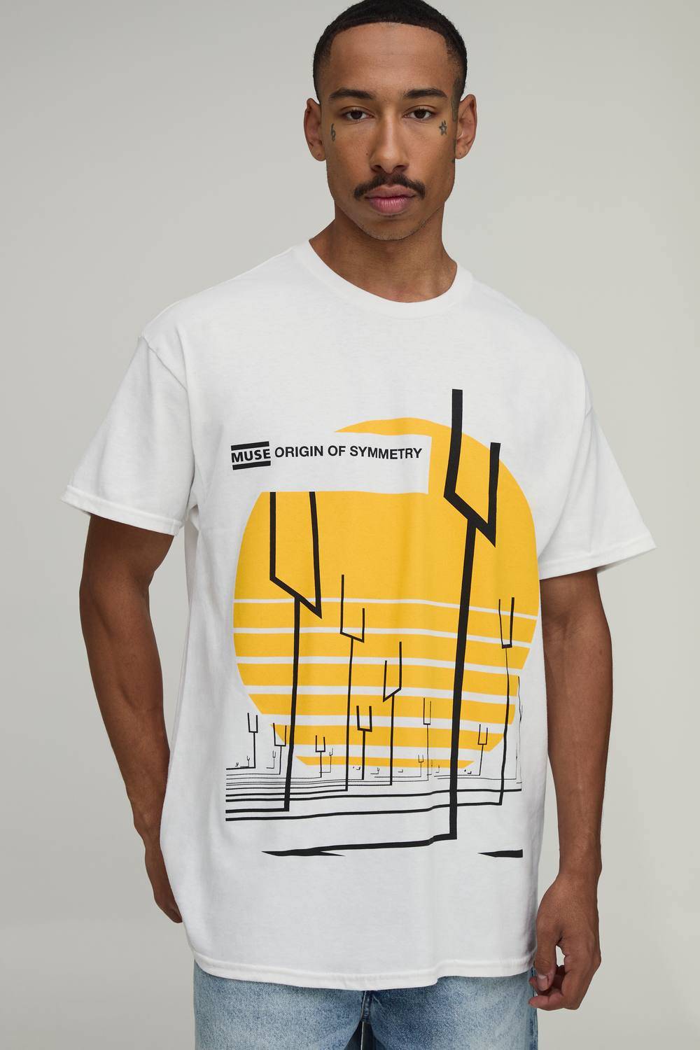 Oversized Muse Symmetry License Print T-Shirt | White | Size XL