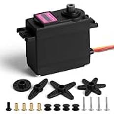 HOTUT 13KG Micro Digital Servomotor med Metallväxlar, 180° Mini Servo Digital Motor, High Speed Torque Servomotor (uppgraderad version) för RC 1/10 1/8 Robot Flygplan Arm