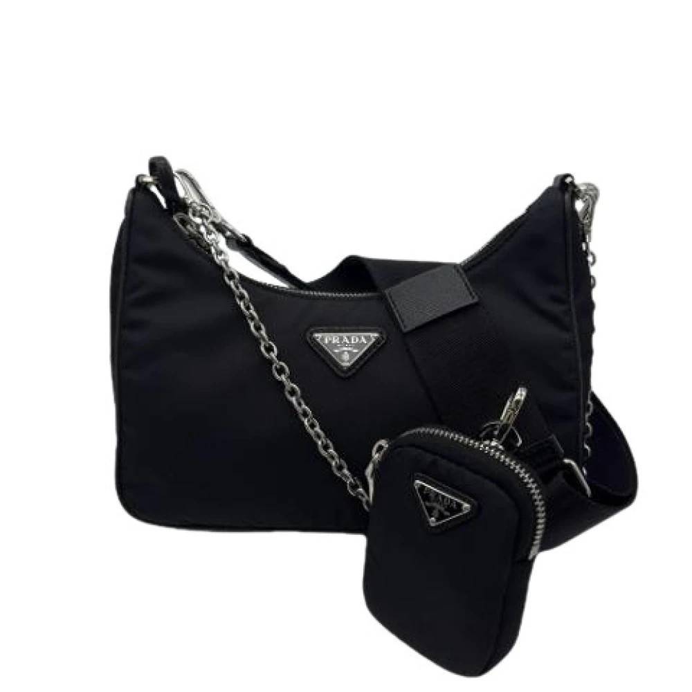 Prada Vintage Pre-owned Vintage Skuldertaske - Vintage - Dame - Sort - ONE SIZE - Uld