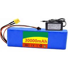 E-Bike litiumbatteri 36 V 30 Ah, 10S2P batteriskoter elettrico 36V 30Ah E-Bike batteri med laddare vattentät för 100W 200W 350W 400W 500W 750W 800W motorer 36 V 30Ah, T
