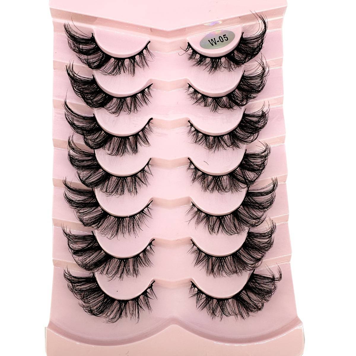 New 7pairs Cat-eye 5d Mink Eyelashes Winged Natural Realistic Messy End Eye False Eyelashes Soft Fake Eyelashes