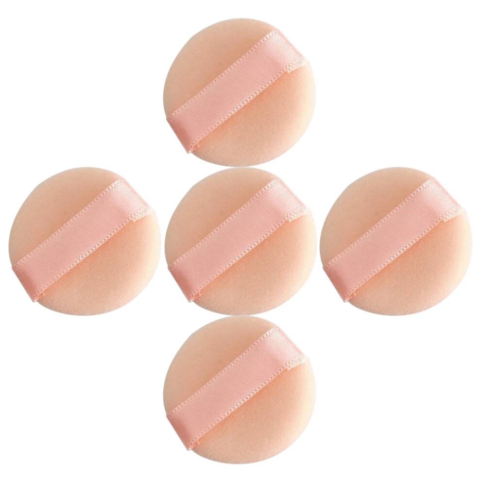 5Pcs Mini Flockade Puderpaddor För Kroppspuder Kvinnors Makeup