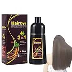 Mikabila 500 ml schampo för brunt hår, instant Hair Shampoo hårfärg schampo för grått hår, naturligt hår färgschampo, naturligt brunt hårfärgschampo 3 i 1 för män och kvinnor