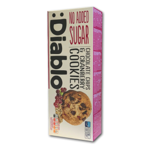 Diablo Chocolate Chip Cookies med Tranebær<br />Ikke tilsat sukker