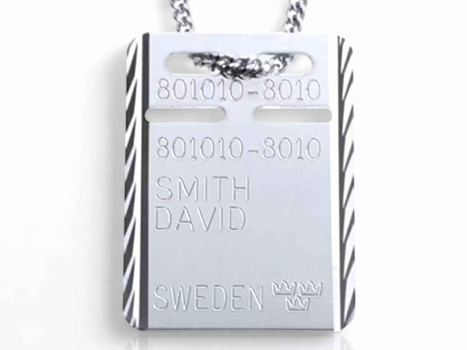 ID-Bricka 18k Vitguld 27mm