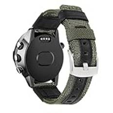 Rem för Suunto 9 Baro 7 nylonduk 24 mm klockarmband för Suunto D5 Spartan Sport HR Baro TRAVERSE Alpha läder klockarmband (24 mm för suunto, armégrön)