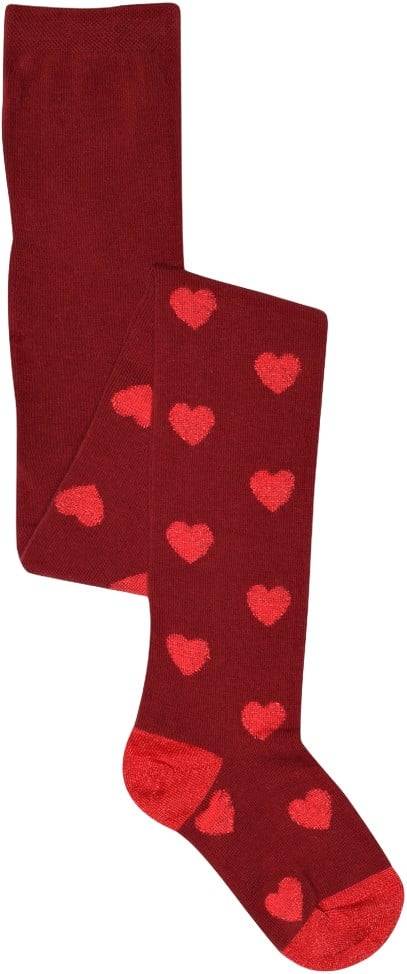 Melton Hearts Tight Str 104 - Sundried Tomato Strømpebukser hos Magasin.