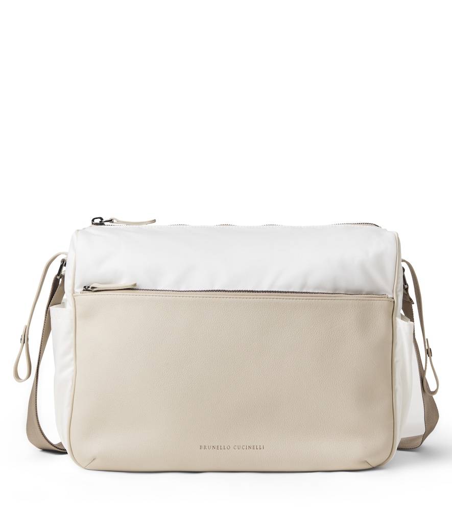 Brunello Cucinelli Kids Leather changing pad and diaper bag
