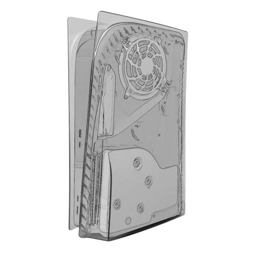 Geekria Transparent Cover Plates Kompatibel med PS5, PlayStation 5 Console Disc Edition, ersättningsskal-speltillbehör (svart)