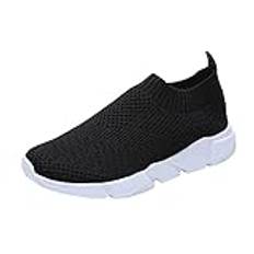 Sneakers strumpor dam, slip-on sneakers dam, slouchy sportskor dam slip-skor fritidsskor mode joggingskor dam träningsskor dam tennisskor promenadskor damskor, svart, 41 EU