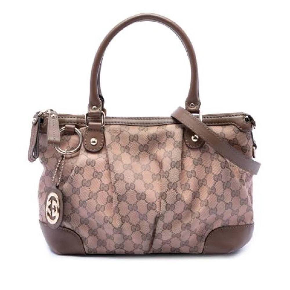 Gucci Vintage Pre-owned Sukey - Vintage - Dame - Beige - ONE SIZE - Læder