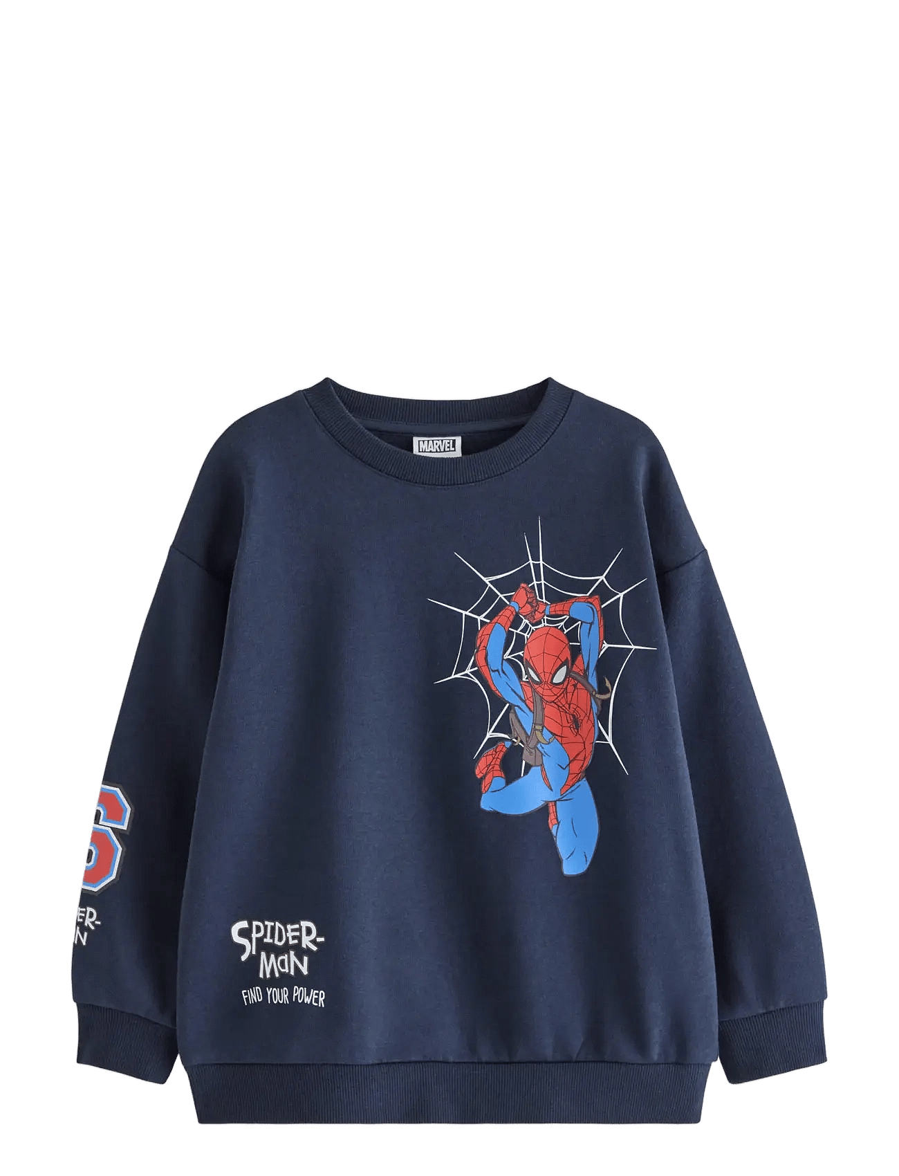 Lindex Spider-Man Sweatshirt With Brushed Inside - Navy - 128