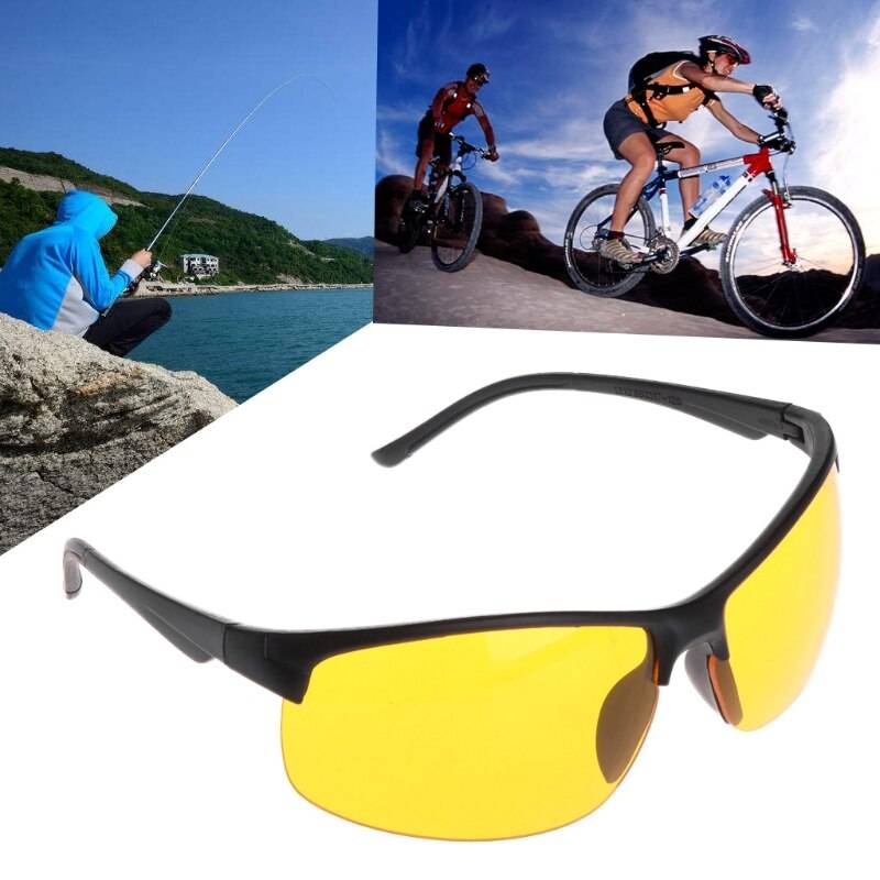 Mörkerseende glasögon fiske cykling utomhus solglasögon gul linsskydd unisex uv400 fiskeglasögon