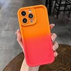 Fodral för iPhone 14 Pro Matt Gradation Mode Mjukt Stötsäkert Bakre Bumper Cover, Orange och Rose Red, För iPhone 14 Pro