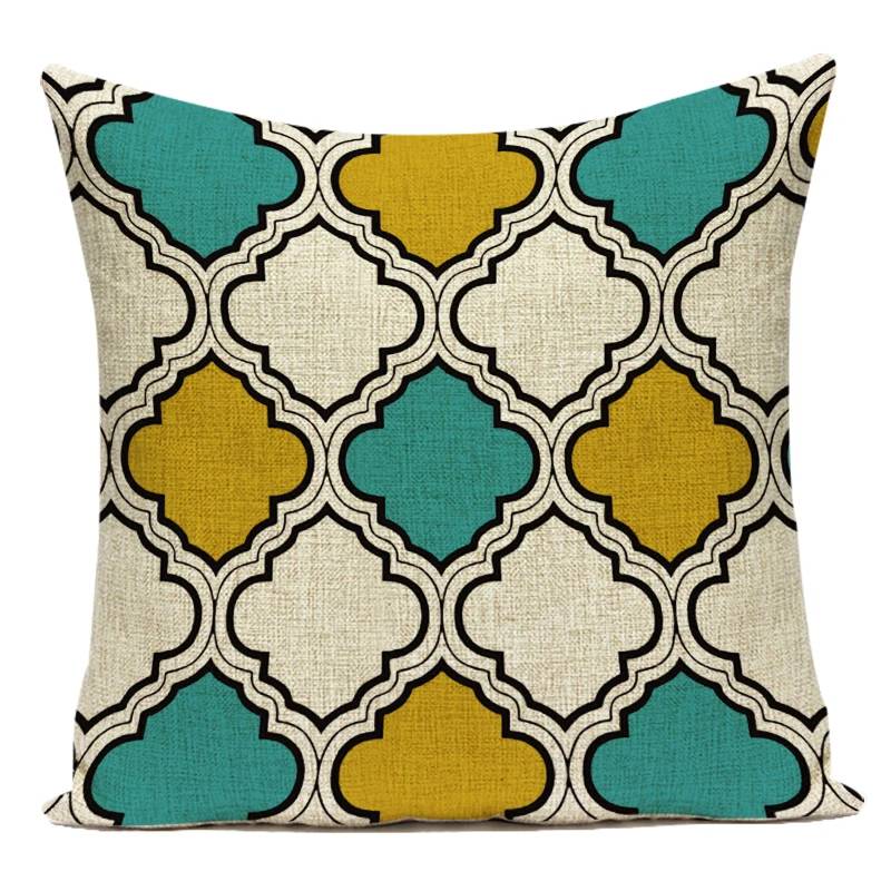 Retro Geometry Stripes Polyester Cushion Cover Throw Pillow Case for Car Sofa Bed Home Decor Textile Printed Pillow Accessory