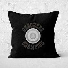 Checkers Champion White Checker Square Cushion - 60x60cm - Soft Touch
