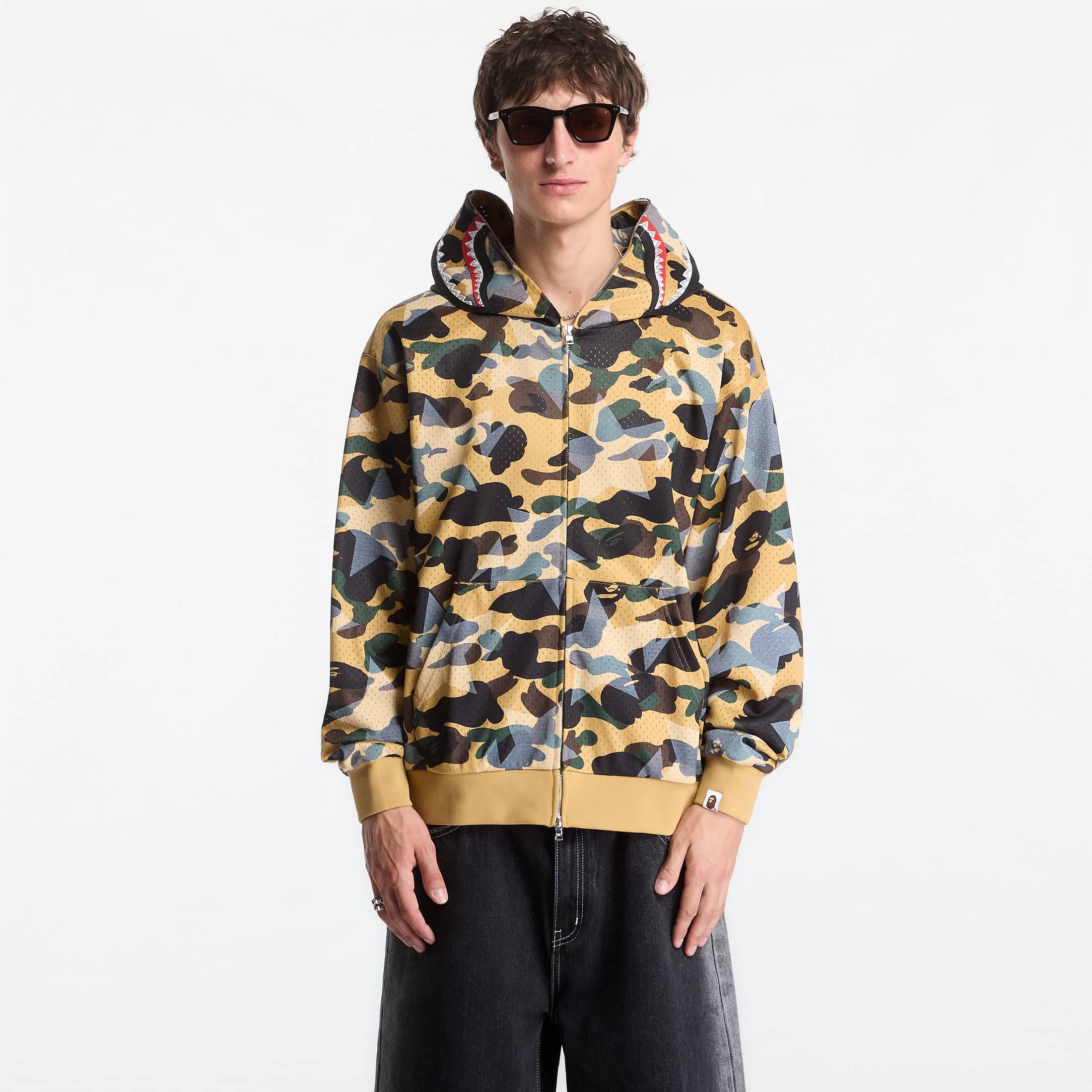 Sweatshirt A Bathing Ape Sta Over Print 1st Camo Mesh Shark Cropped Fit Full Zip Hoodie UNISEX Yellow S - Yellow - S