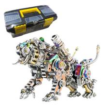 3D metall pussel modellkit, 700+ st metall bengal tiger mekanisk gör-det-själv montering metallhantverk med hög svårt, kreativ trendig dekoration 18 x 8 x 12 cm (färgglad version)