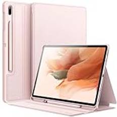 JETech Fodral för Samsung Galaxy Tab S8 Plus 2022 / S7 FE 2021 / S7 Plus 2020 12,4 Tums med S Pen Pennhållare, Smal Folio Stativ Skyddande Tablet Skal Case, Flera Betraktningsvinklar (Pink Gold)