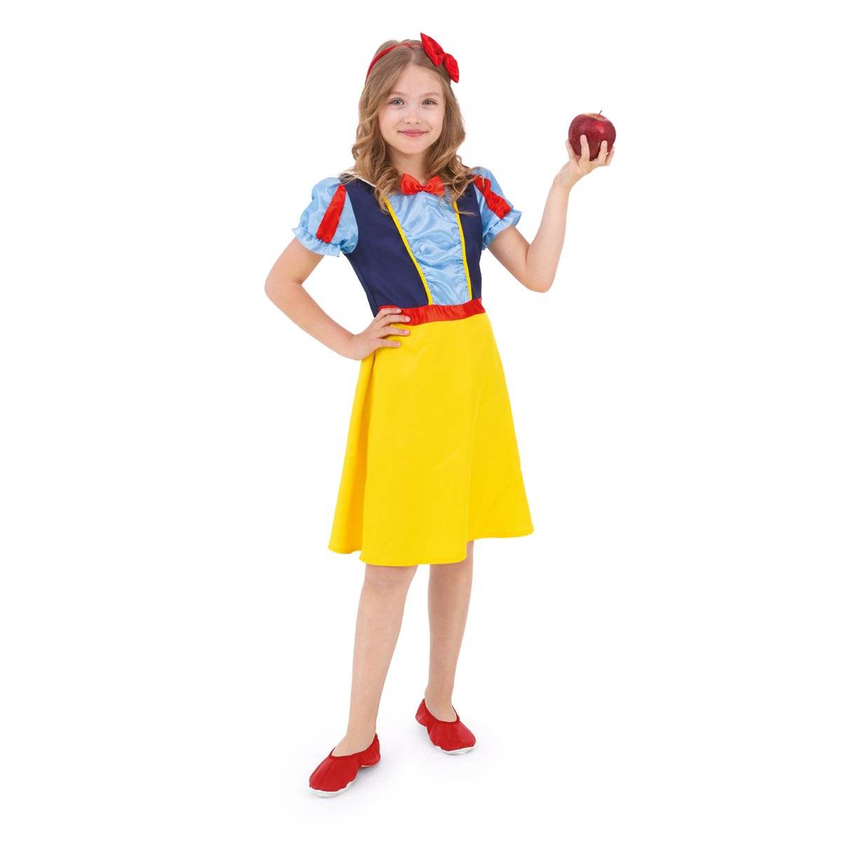 Snehvide kostume kjole og hårbøjle 110-120 cm.