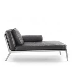 Flexform - Happy Chaise Longue, Ryggstöd Oliv, Tyg Kat. Super - 1641 - Divaner & Schäslonger - Antonio Citterio - Vit - Metall/Textilmaterial