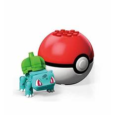 Pokemon Mini Figur Bulbasaur Bisasam mit Pokeball BAU Blocksteine...