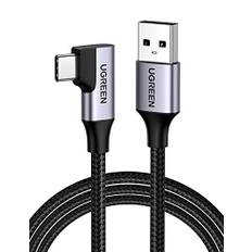 UGREEN USB C till USB 3.0 Laddningskabel 90 Graders USB typ C kabel Datakabel 5Gbps Vinkel USB 3.0 USB C Kabel Kompatibel med Galaxy S21 S20 S10 S9 A51 A52 A21s A20e P30 Lite Mi 9, etc. (0,5M)