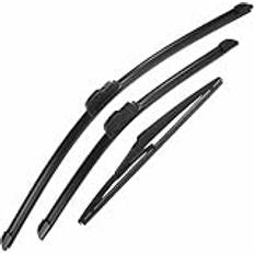 JUWENFF 24" 18" 12" främre och bakre vindrutetorkarbladssats för Nissan Pathfinder 2005-2012 med J/U-krok - 3-pack svart