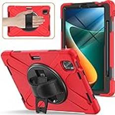 Surfplattaskydd Kraftig stötbeständig Tpu FALL Compatible with XIAOMI MI PAD 5/MIPAD 5 PRO 11 INCH 2021, skyddande täckning av droppsäkert chockisätt W roterande kickstand+handtag+axelrem surfplatta t