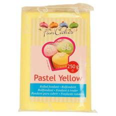 Funcakes fondant, pastel gul / Pastel Yellow, 250g (Bedst før 01-12-2024)