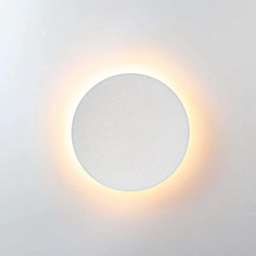 ZenithGlow - Stram LED Vägglampa för Modernt Inredning - Vit / Universell Vit / Rund Medium