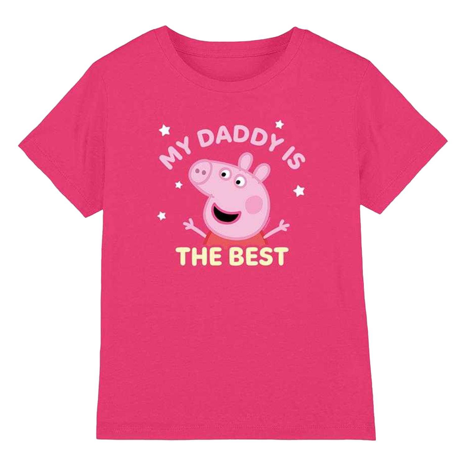 Peppa Pig Flickor Min Pappa Är Bäst T-shirt 7-8 Years fuchsia