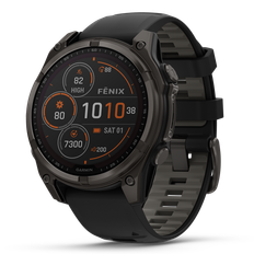 Garmin fenix 8 47mm Solar Sapphire Carbon Grey Titanium, Black/Grey