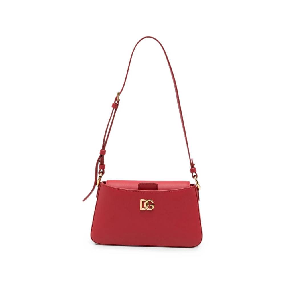 Dolce & Gabbana DG Logo Skuldertaske - Tasker - Dame - Rød - ONE SIZE - Uld