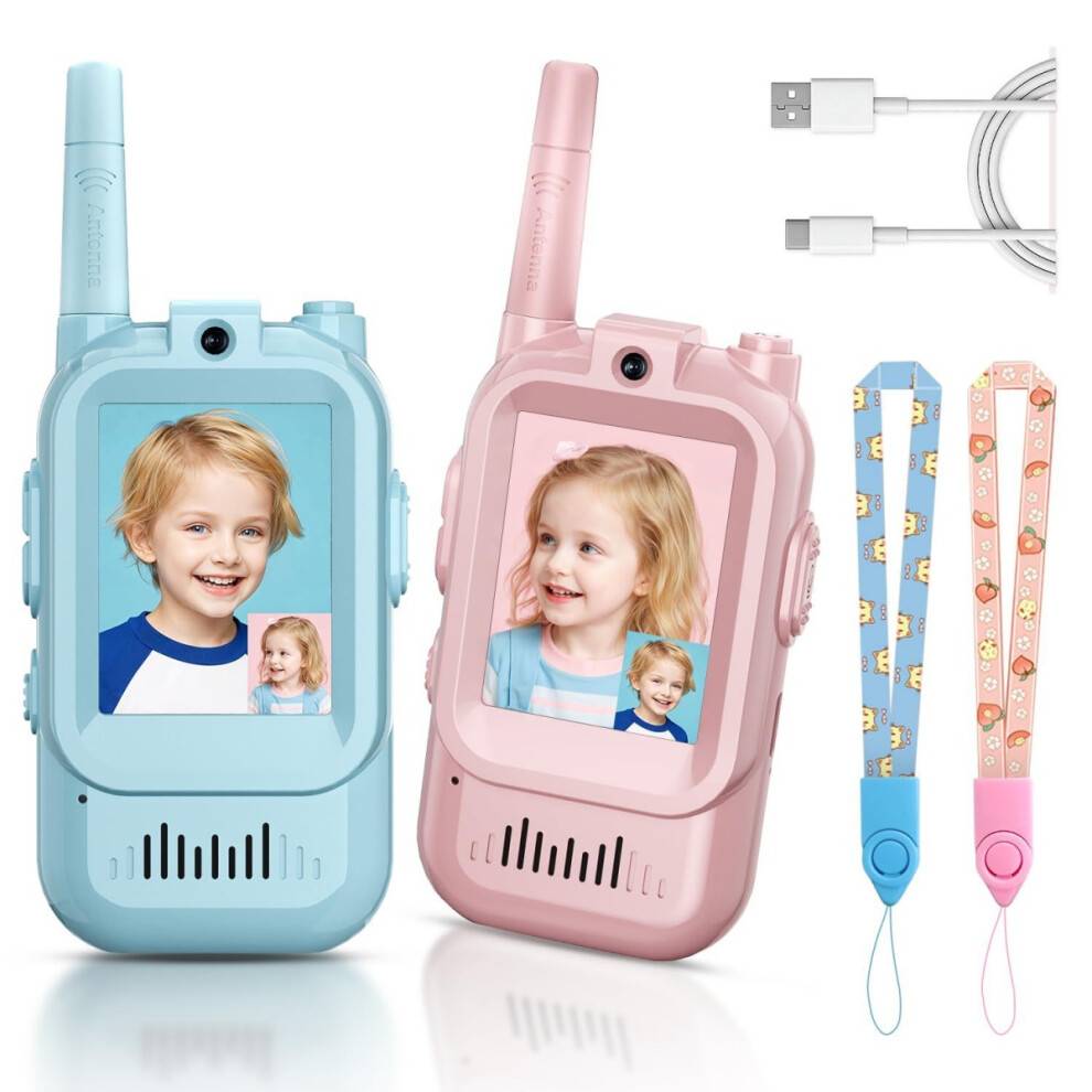 Video walkie-talkier til børn, video walkie-talkier til drenge og piger på 3-9 år, udendørs legetøj, havespil, fødselsdagsgaver