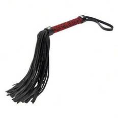 1st Whip Sexleksaker Vuxenprodukter Sexträning Lös Piska Alternativ Whip SM Produkt Sexleksaker Broderade röda mönster Handtag Liten piska - Multifärgad (Svart piska,Röd piska)