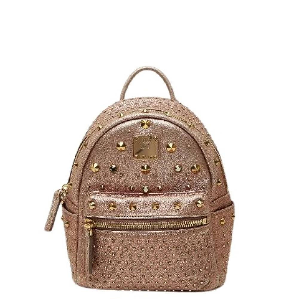 MCM Pre-owned Pre-owned Læderrygsæk - Vintage - Dame - Beige - ONE SIZE - Læder