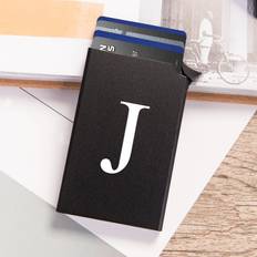 TEMU Sleek Rfid-blocking Aluminum Wallet With Pop-up Card Holder - Slim Card Case For , Black