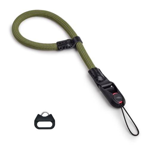 VOVMOEYA Snabbfrigörande kamera handledsrem, kamera handrem rep kompatibel med Fujifilm XS20 XT5 XH2S Nikon Zf Z8 Z30 Canon EOS R6 R8 R10 R50 A6400 A6700 A7C II A7IV DSLR-kamera - grön