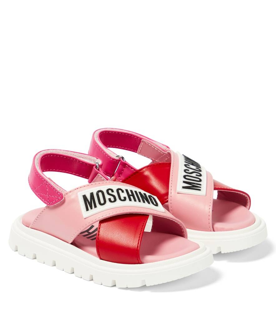 Moschino Kids Logo leather sandals