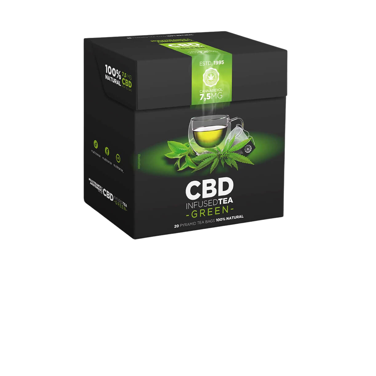 Multitrance Green Tea Pyramid Bags med CBD - 20 bags