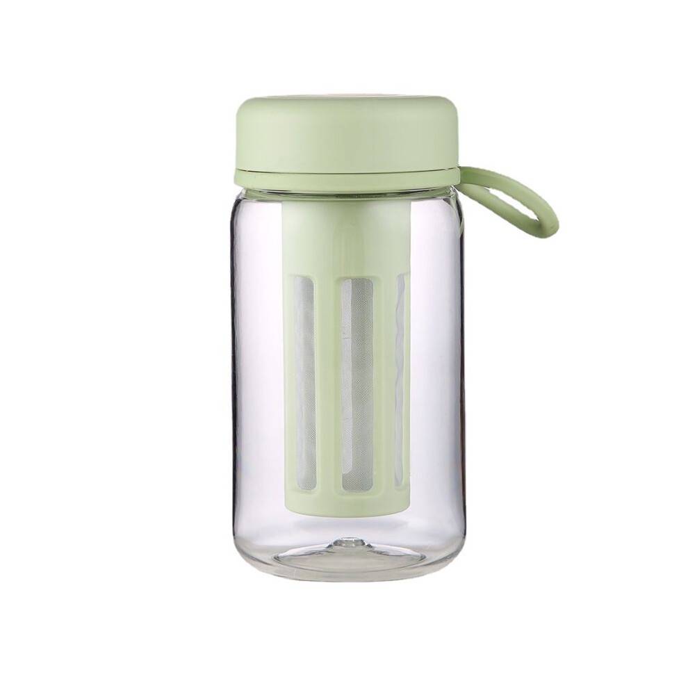 Cold Brew Coffee Maker Travel Tumbler with Soft Silicone Handle Portable Iced Coffee & Tea Infuser with Travel Cup,Green
