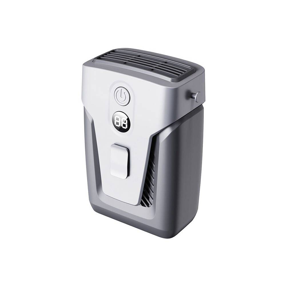 USB Handheld Fläkt Clip- 3,7V/1,2A Liten Luftkonditionering Bladeless 12000mAh Power Bank 3-Gear Wind Mute Rymdgrå