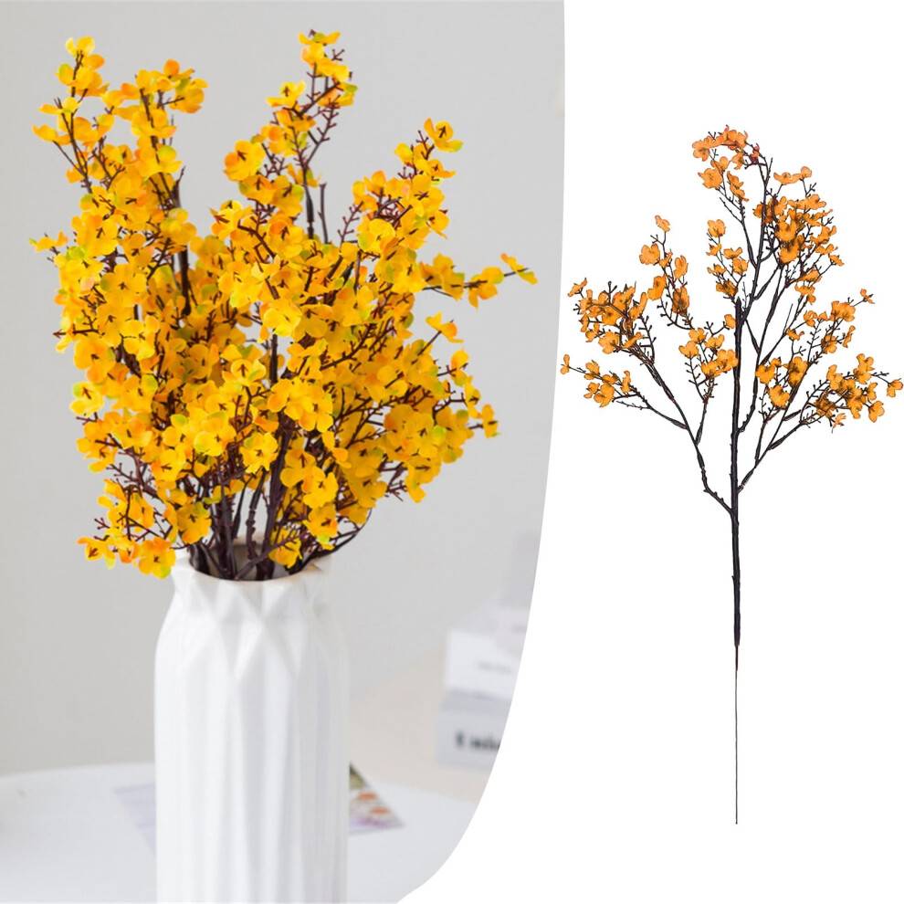 Gule kunstige silkeblomster i ægte silke, 1 stk.