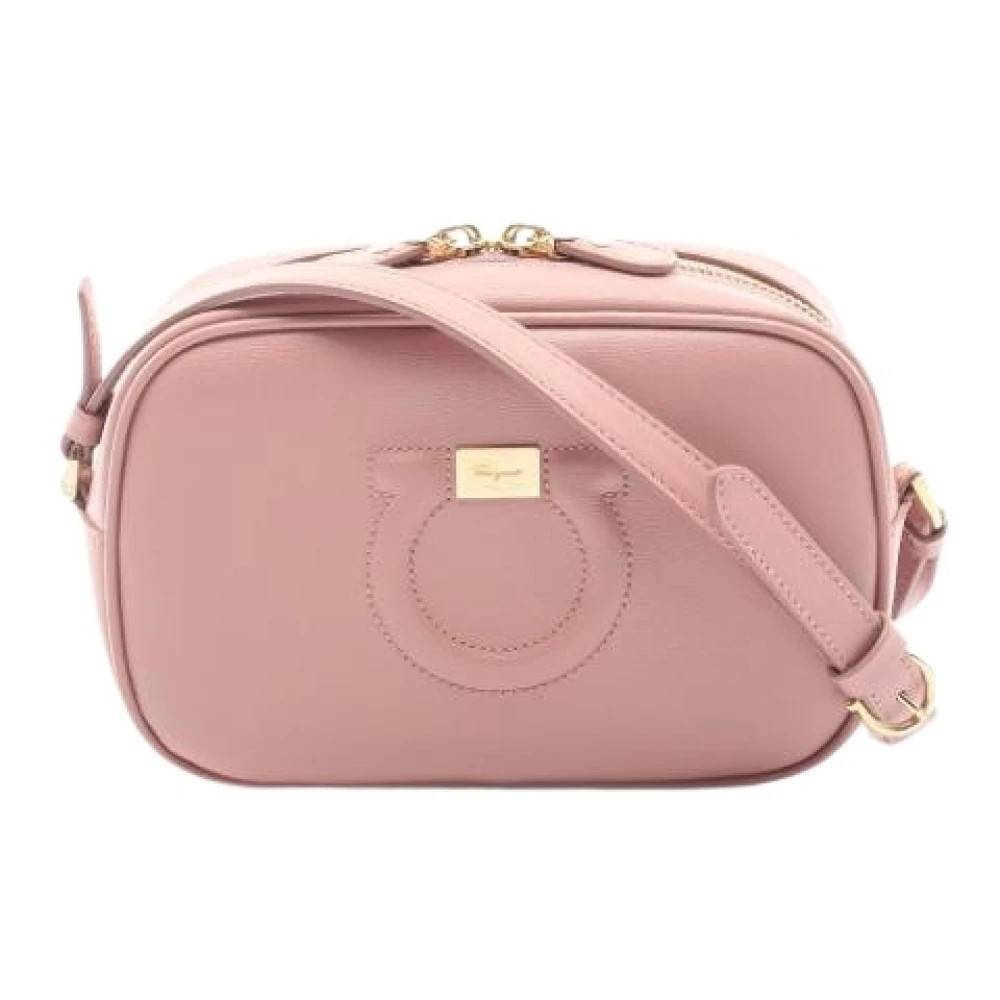 Salvatore Ferragamo Pre-owned Pre-owned Læder Crossbody Taske - Vintage - Dame - Lyserød - ONE SIZE - Læder