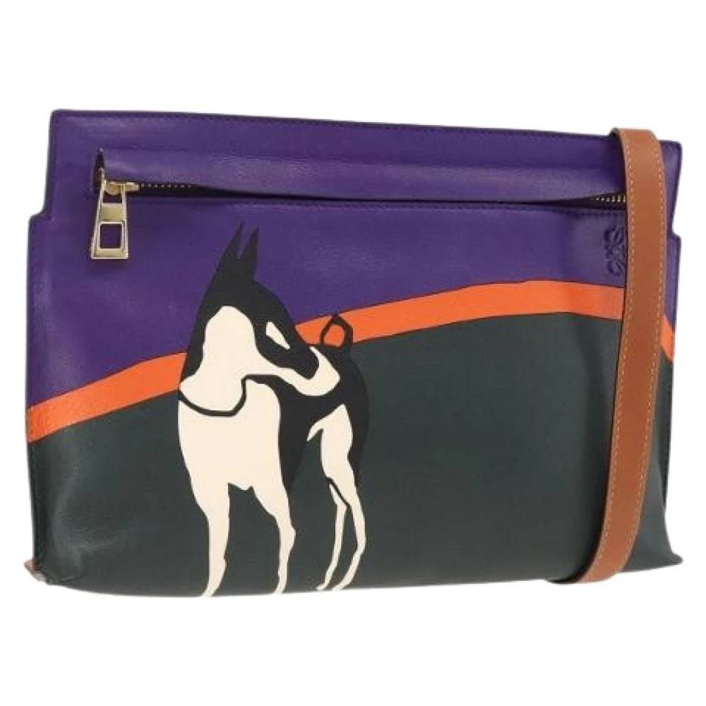Loewe Pre-owned Pre-owned Læder Skuldertaske - Vintage - Dame - Flerfarvet - ONE SIZE - Uld