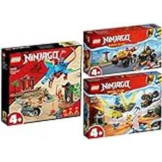 Lego Ninjago 3-delat set: 71798 Duell mellan NYA och Arins babydrake, 71789 jaktjakt med Kais Flitzer och Ras motorcykel och 71759 draktempel