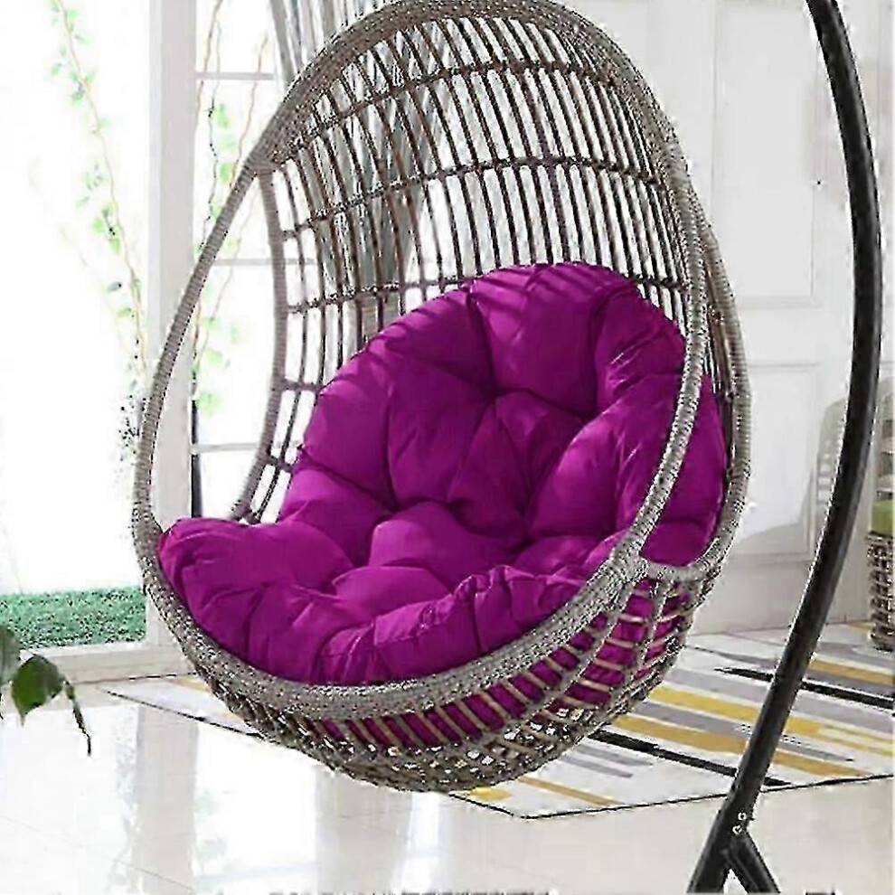(120X80, Dark Purple) Indoor Hanging Egg Swing Chair With Thick Cushion, Perfect For Garden Or Home Relaxationa