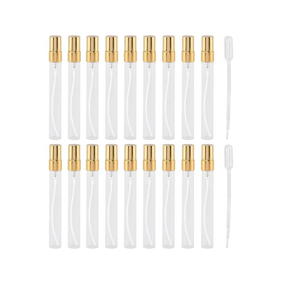 18pcs Glass Atomizer Bottles 10ml - Refillable Travel Perfume Spray ,Refill Bottlese for Perfume Samples Decanting