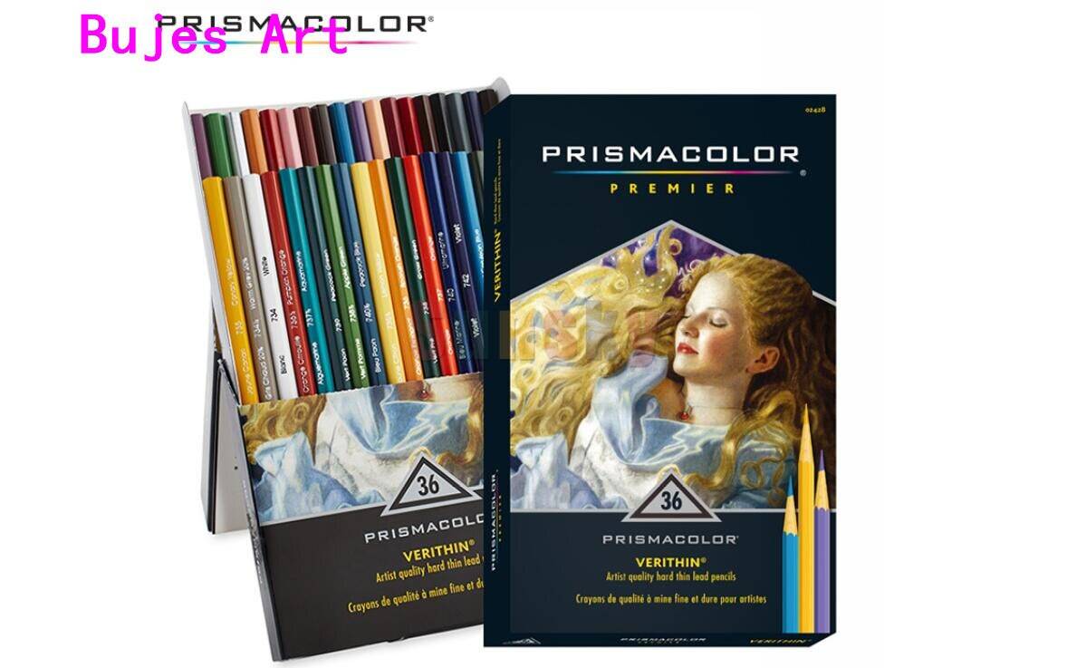 Sanford prismacolor 72 färgpennor 4mm oljefärg blyertsteckning skiss färg penna konstskola leverans målning penna plåtlåda - 36 hård penna